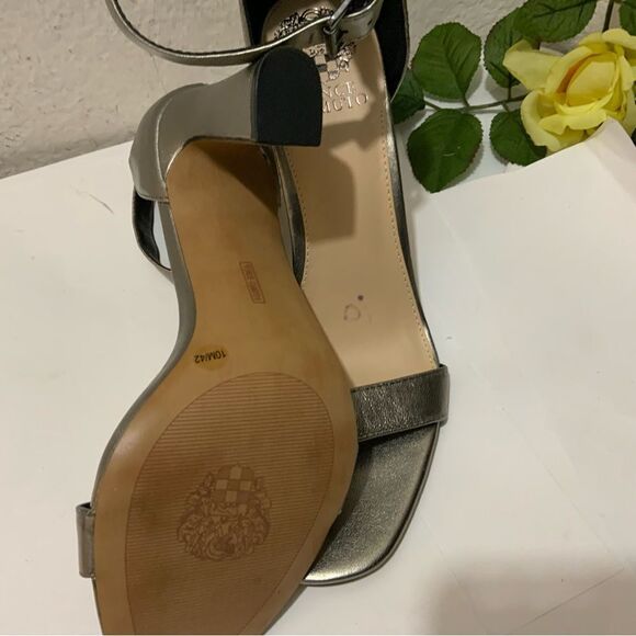NEW Vince Camuto thick Heeled Sandals size 10/42 silver - Picture 10 of 12